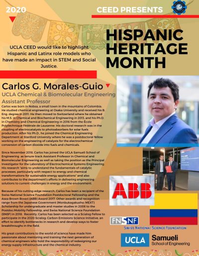 Carlos G. Morales-Guio Hispanic Heritage Month Highlight Flyer
