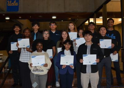 a group of scholarship winners pose together