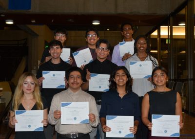 a group of scholarship winners pose together