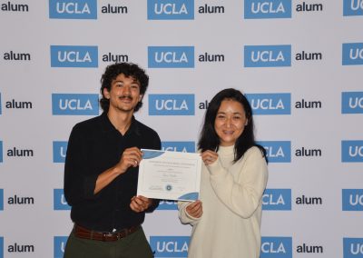 scholarship winner poses with scholarship founder