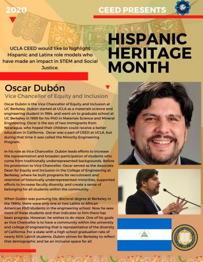 Oscar Dubon Hispanic Heritage Month Highlight Flyer