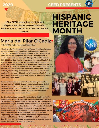 Maria del Pilar O'Cadiz Hispanic Heritage Month Highlight Flyer