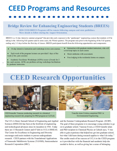 Page 2 of CEED Transfer Newsletter for 2019-2020.