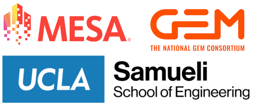 Logos for SMASH, MESA, The National Gem Consortium, UCLA Samuely School of Engineering, National Science Foundation, and TANMS